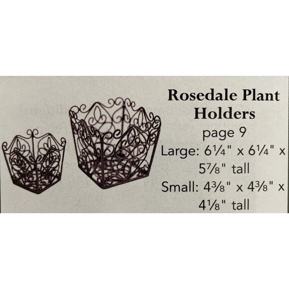Southern Living at Home Rosedale Plant Holders Set of 2 Estate Iron Collection - Picture 8 of 8